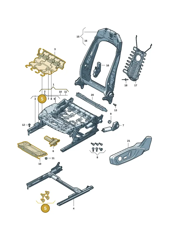 8S8898040 — Audi A5 Limo 2.0 (2024-) diagram 8wy881100, position 5