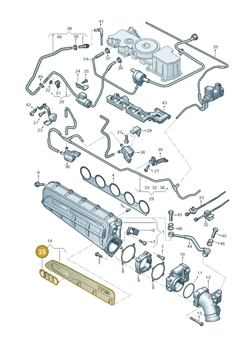 8T0103940A — Audi RSQ3 Sportback (2019-2024) diagram 898133320, position 15