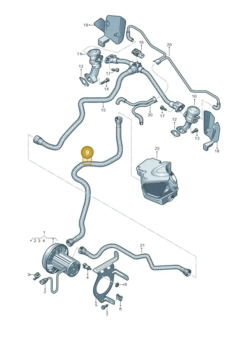 8T0133817D — Audi A5 Cabrio 2.0 (2008-2012) diagram 647131250, position 9