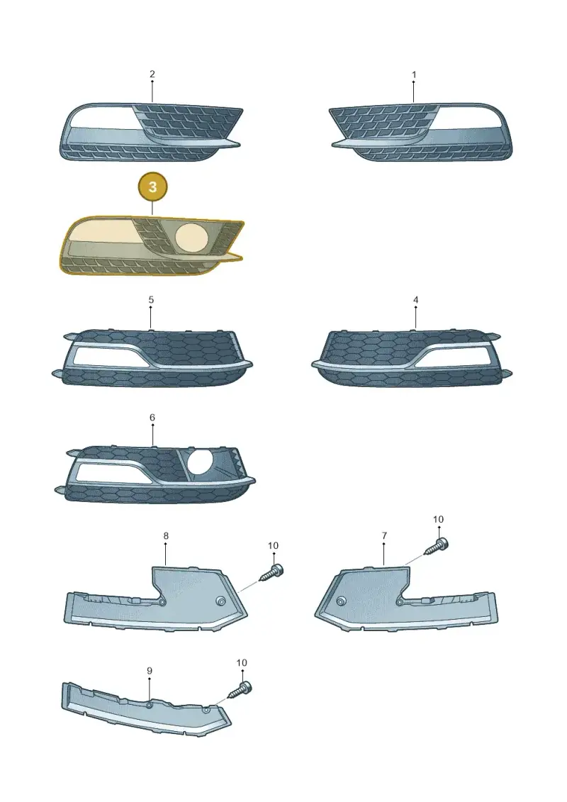 8T0807682J01C — Audi A5 Sportback (2011-2017) diagram 724807350, position 3
