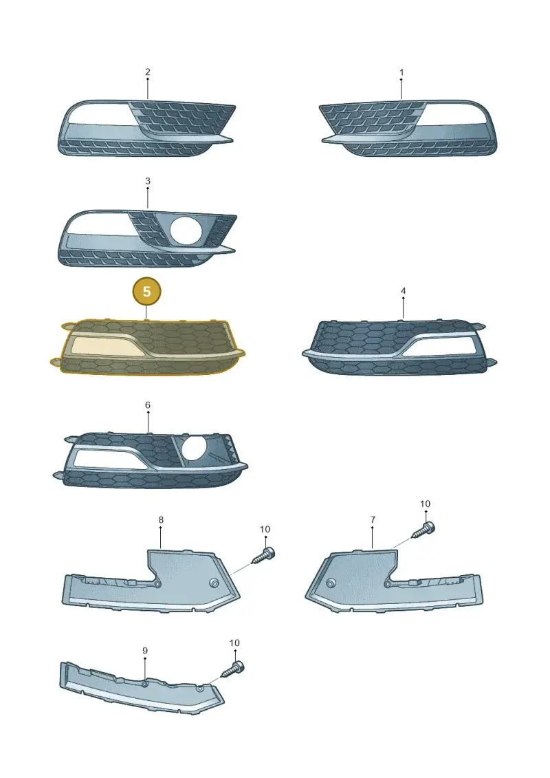 8T0807682M01C — Audi A5 Sportback (2011-2017) diagram 724807350, position 5