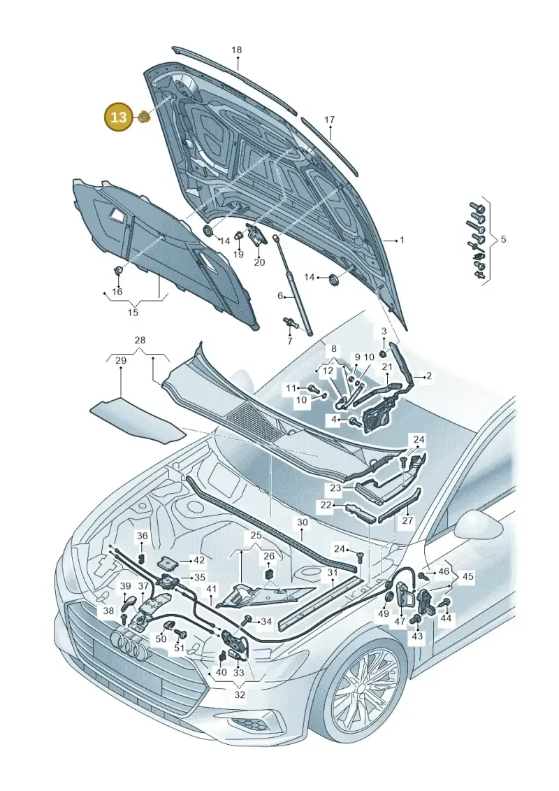 8T0823433C — Audi RS7 Sportback (2019-) diagram 435823000, position 13