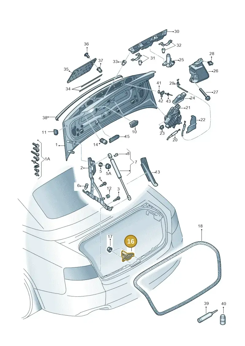 8T0827507 — Audi RS5 Cabrio (2012-2015) diagram 670827000, position 16