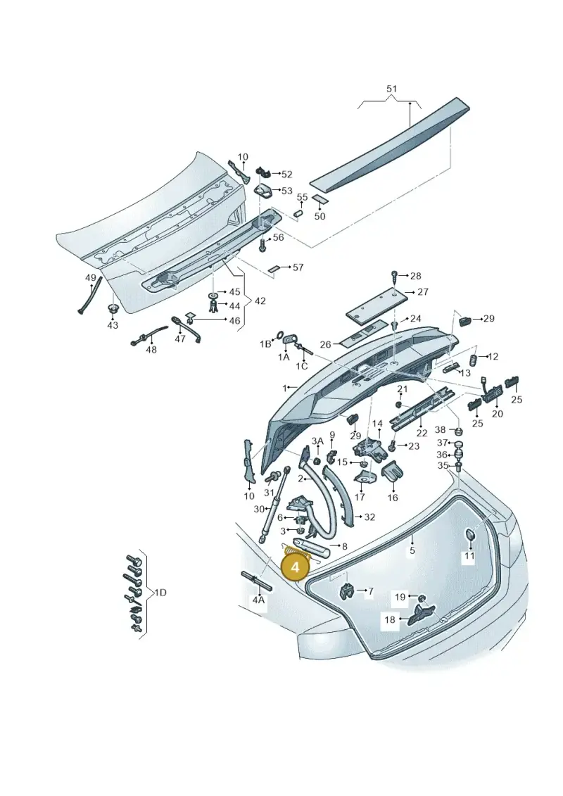 8T0827665C — Audi RS5 Coupe (2010-2015) diagram 695827000, position 4