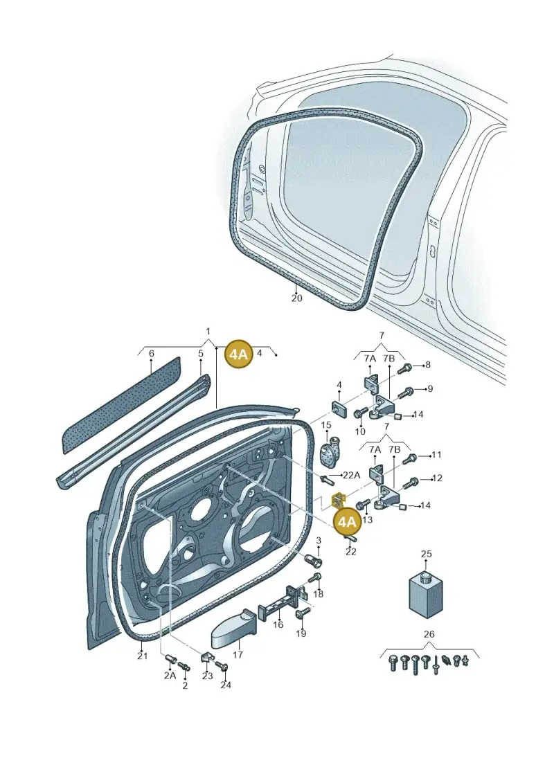 8T0831135D — Audi A3 Limousine 2.0 (2015-2016) diagram 745831150, position 4A