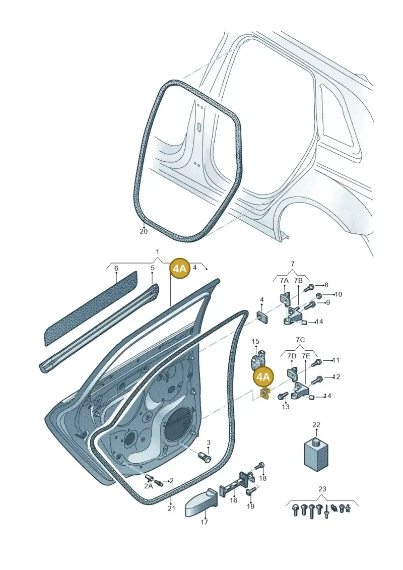 8T0831135D — Audi A3 Sportback 1.4 (2014-) diagram 745833100, position 4A