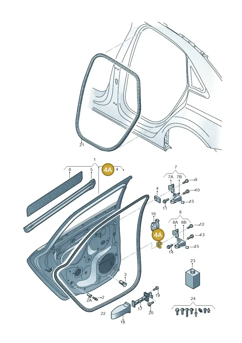 8T0831135D — Audi A3 Limousine 2.0 (2015-2016) diagram 745833200, position 4A