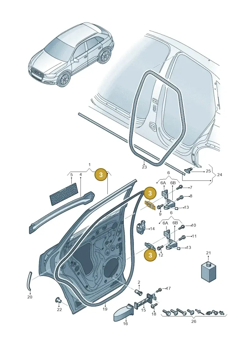 8T0831135D — Audi Q3 1.4 (2016-) diagram 855833100, position 3