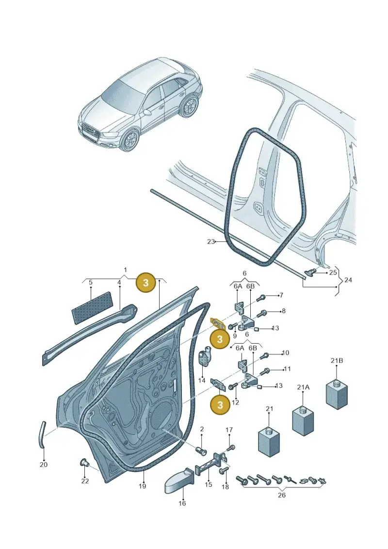 8T0831135D — Audi Q3 quattro 2.0 (2016-2019) diagram 895833010, position 3