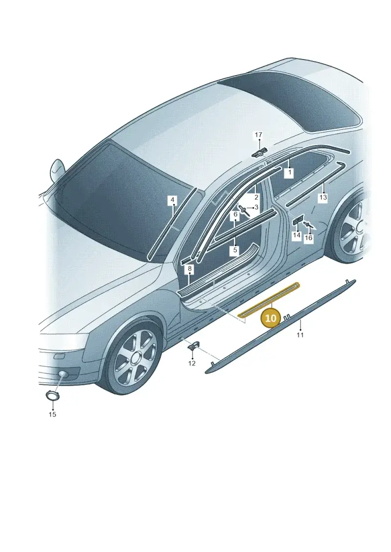 8T0853374P01C — Audi A5 Sportback (2011-2017) diagram 620853100, position 10