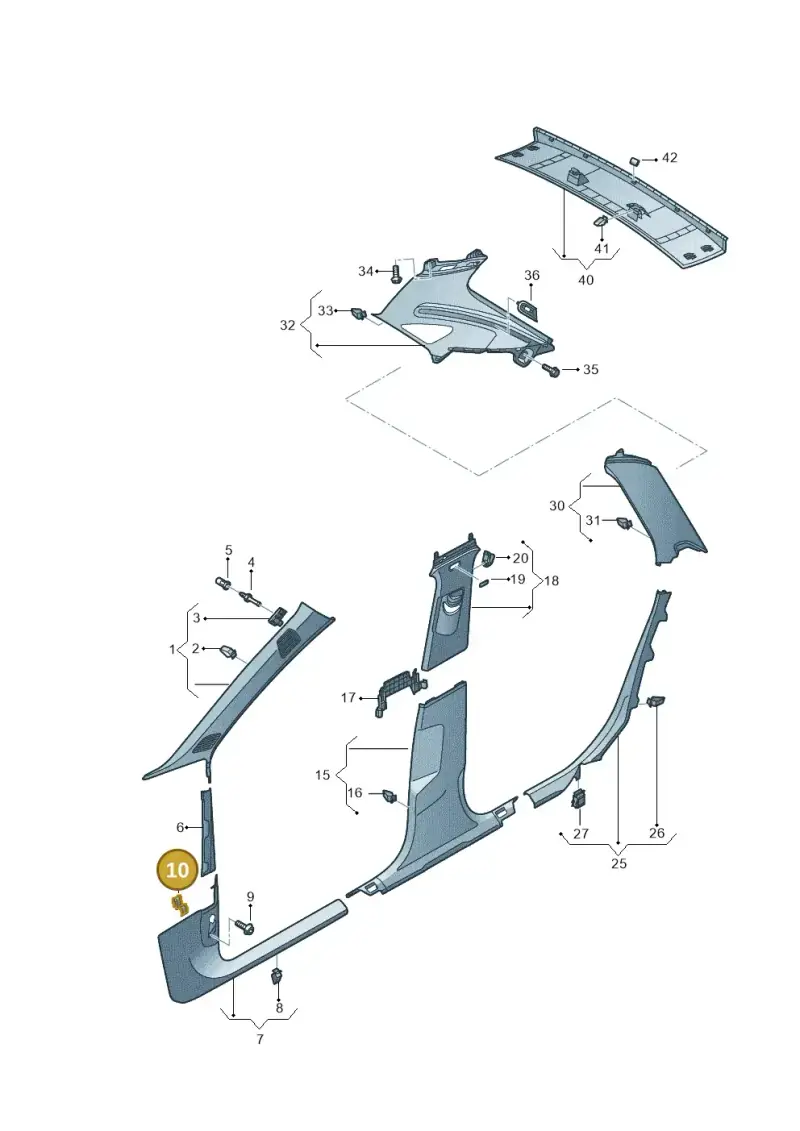 8T0863253 — Audi RS4 Avant (2017-) diagram 438867650, position 10