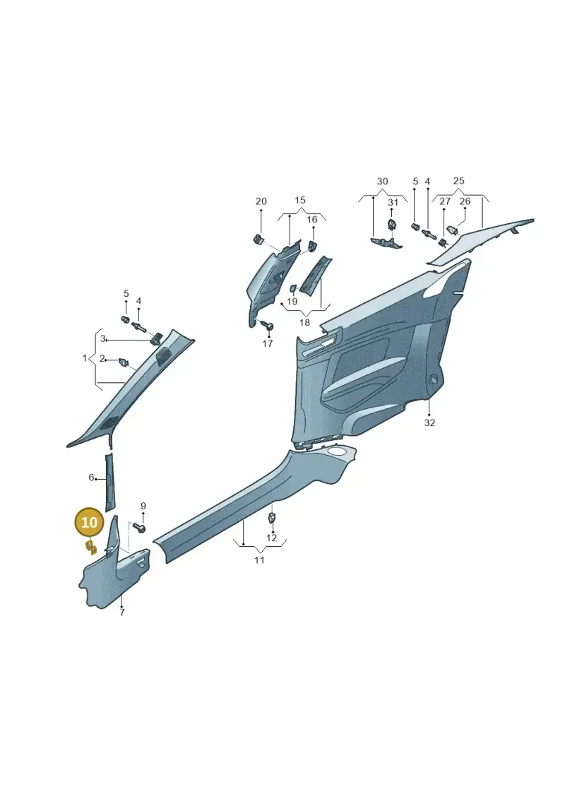 8T0863253 — Audi A5 Sportback (2016-2020) diagram 897867650, position 10