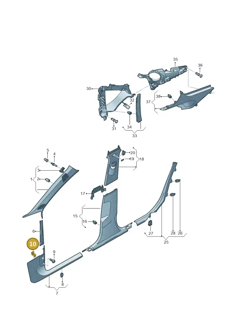 8T0863253 — Audi A5 Sportback (2016-2020) diagram 897867660, position 10