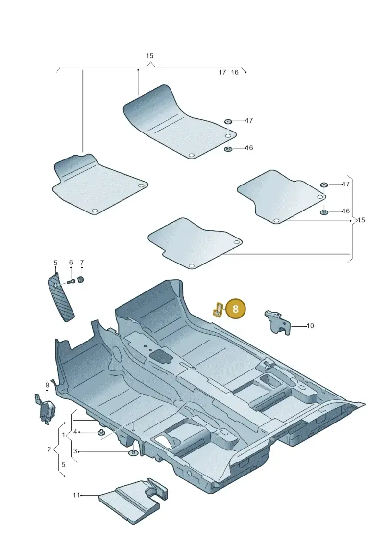 8T0863253A — Audi RS6 Avant (2019-) diagram 435863000, position 8