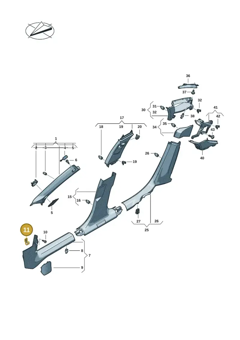 8T0863253A — Audi A5 Limo 2.0 (2024-) diagram 8wh867650, position 11