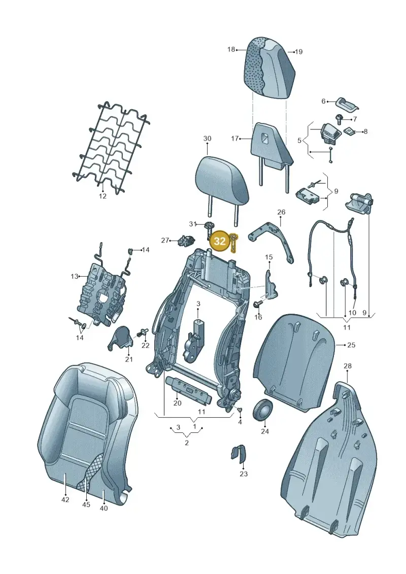 8T0881920C — Audi A3 Sportback (2016-2020) diagram 745881500, position 32