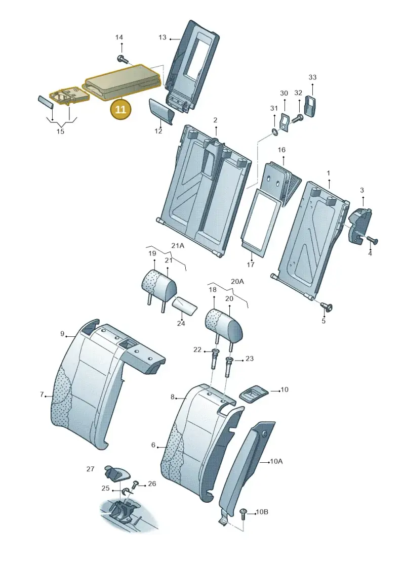 8T0885875E25D — Audi RS5 Coupe (2010-2015) diagram 412885700, position 11