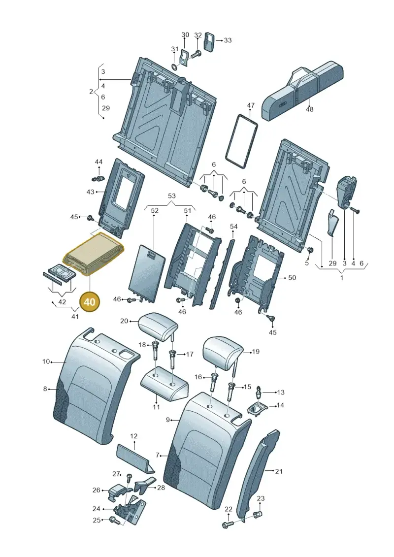 8T0885875E25D — Audi A4 av. 2.0 tdi (2011-2015) diagram 636885700, position 40