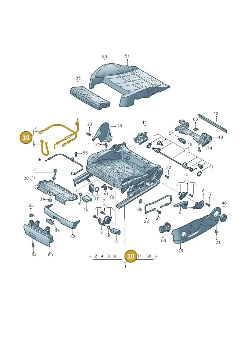 8T0898022A — Audi A5 Sportback (2011-2017) diagram 620881000, position 10