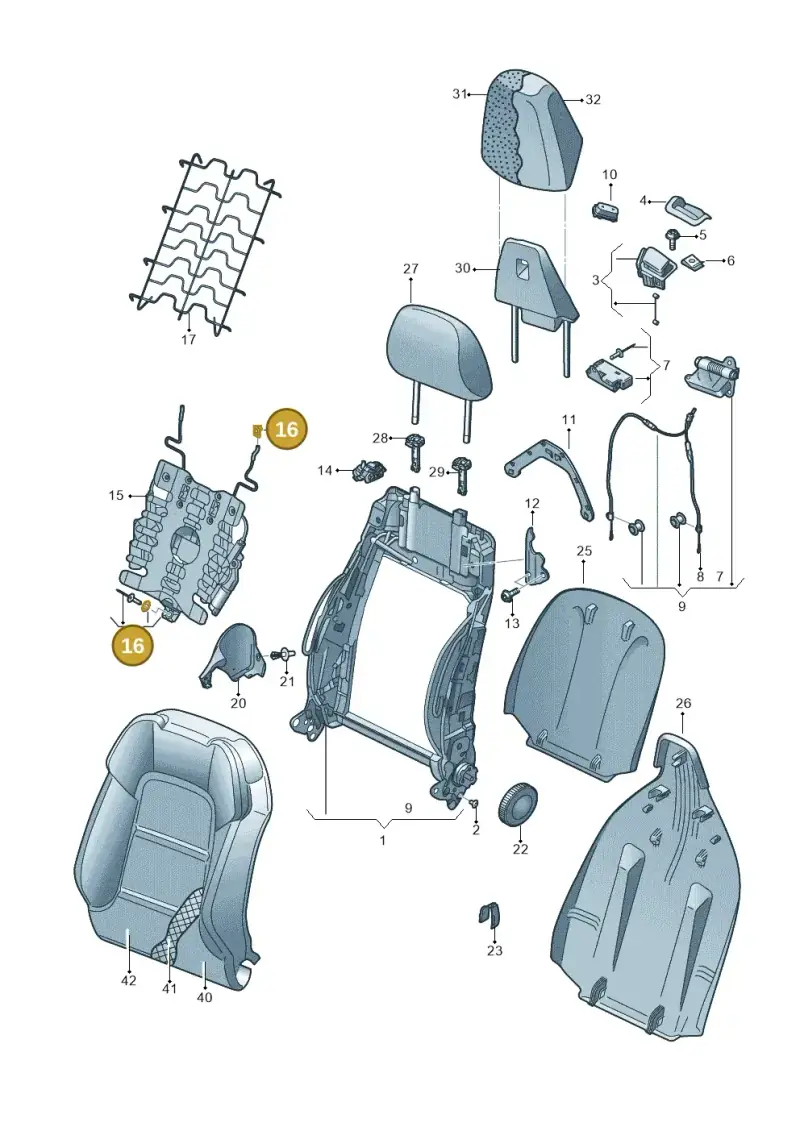 8T0898955 — Audi A3 Cabrio (2016-2020) diagram 891881500, position 16