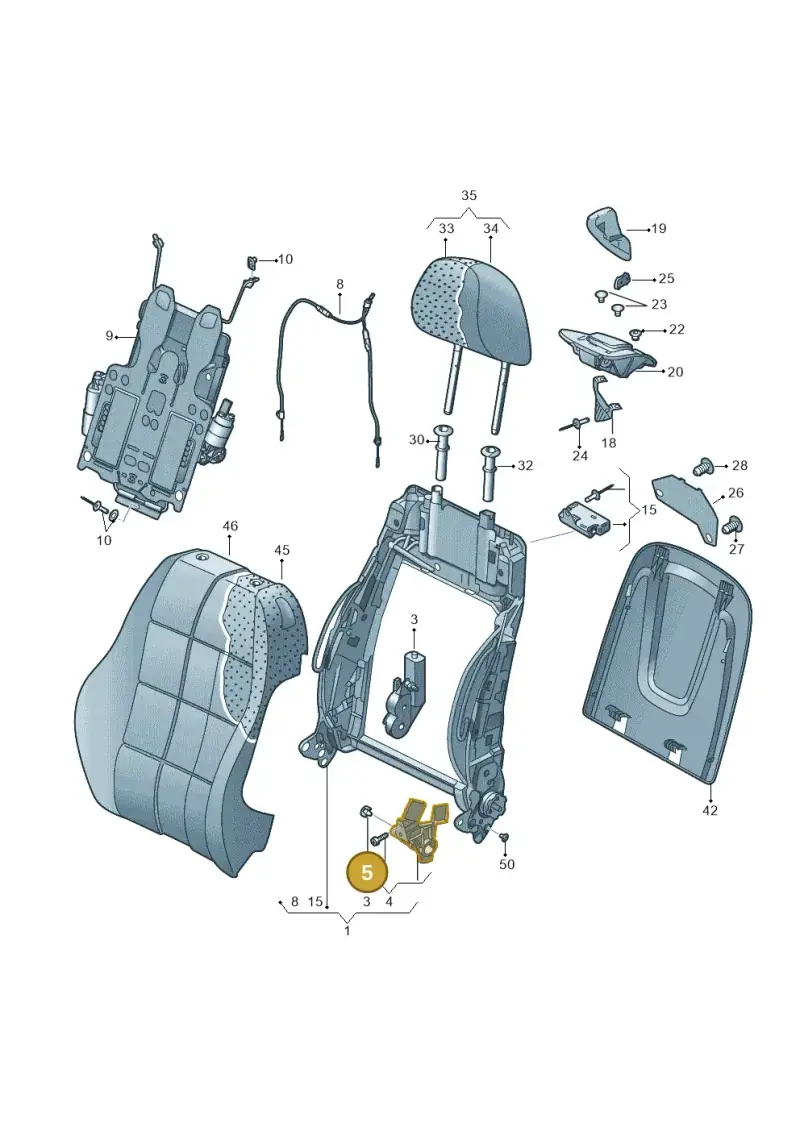 8T0959599 — Audi RS5 Cabrio (2012-2015) diagram 759881500, position 5