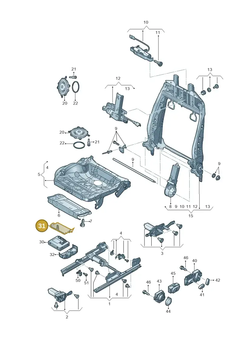 8T0959730 — Audi A8L qu. 3.0 TDI (2009-2014) diagram 696959200, position 31