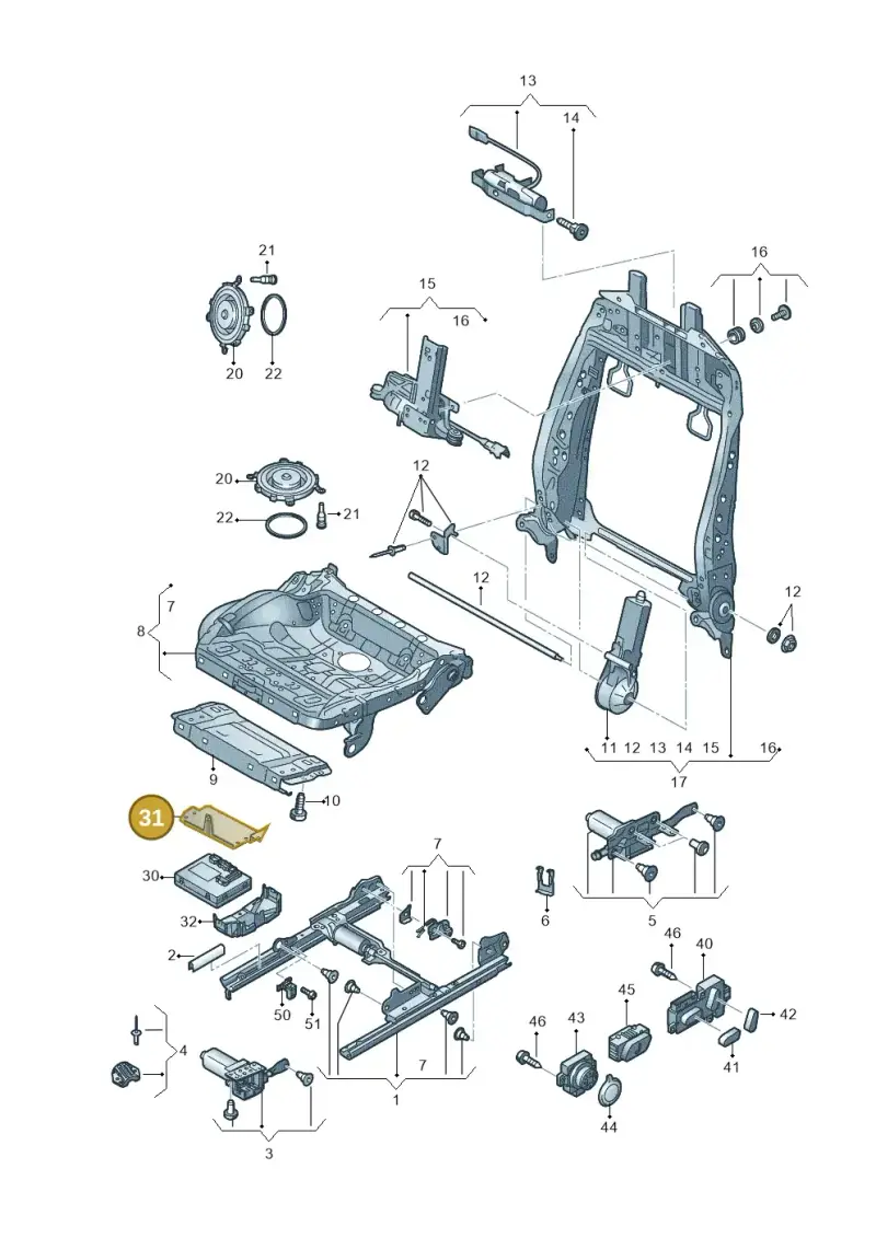 8T0959730 — Audi A8 (2013-2018) diagram 771959200, position 31