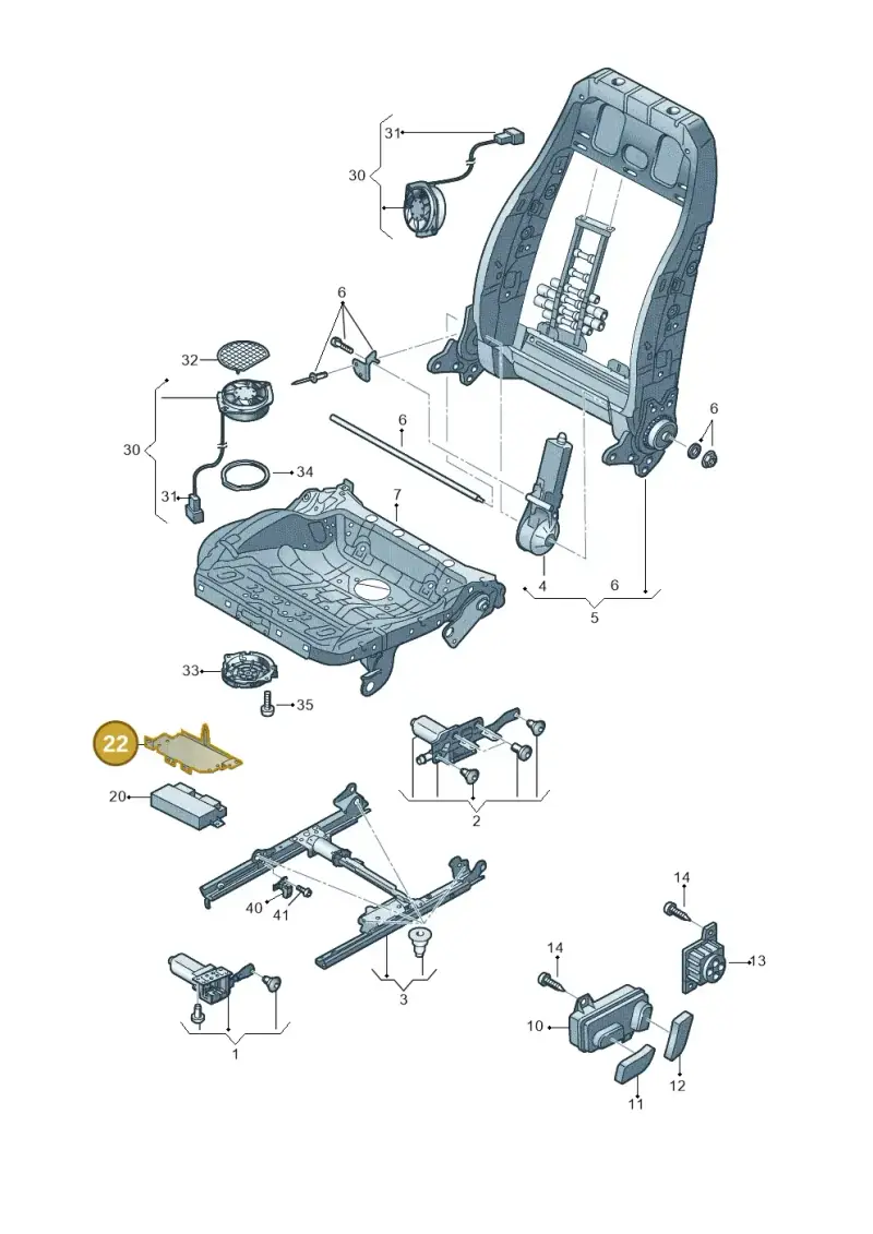 8T0959730 — Audi A7 Sportback (2014-2018) diagram 788959200, position 22