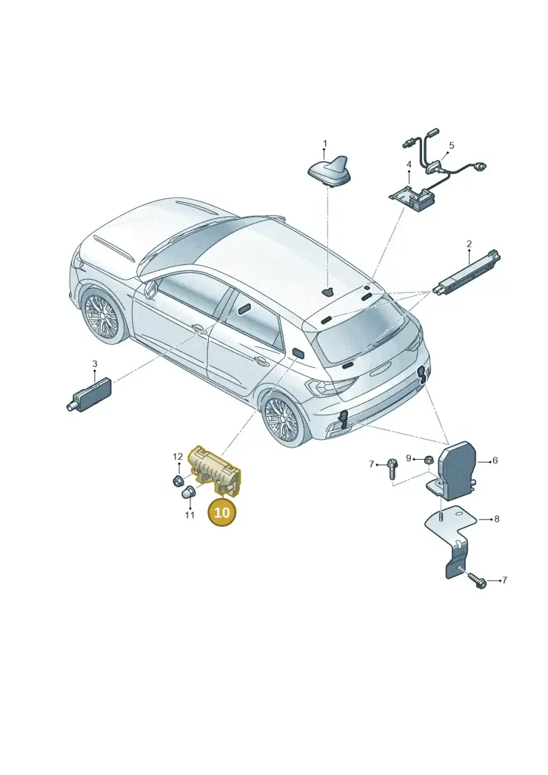 8T8035570 — Audi A1 Sportback (2018-2025) diagram 592035100, position 10