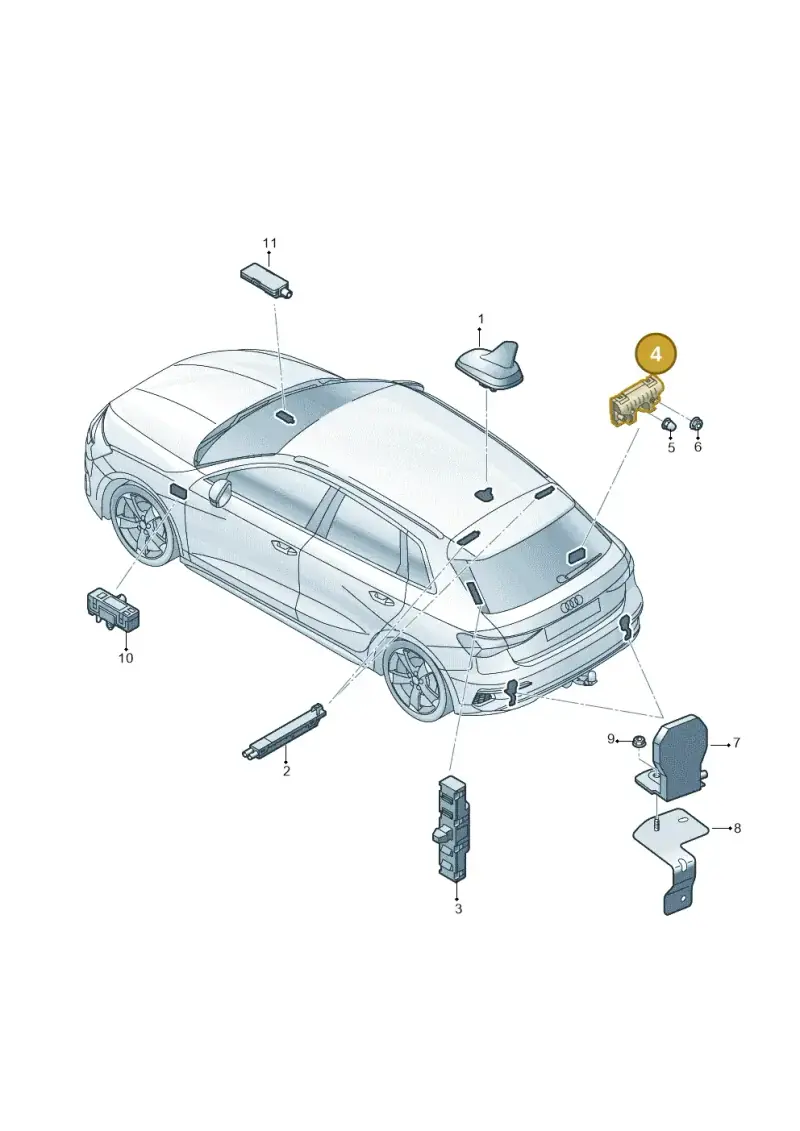 8T8035570 — Audi A3 Sportback (2019-2025) diagram 596035150, position 4