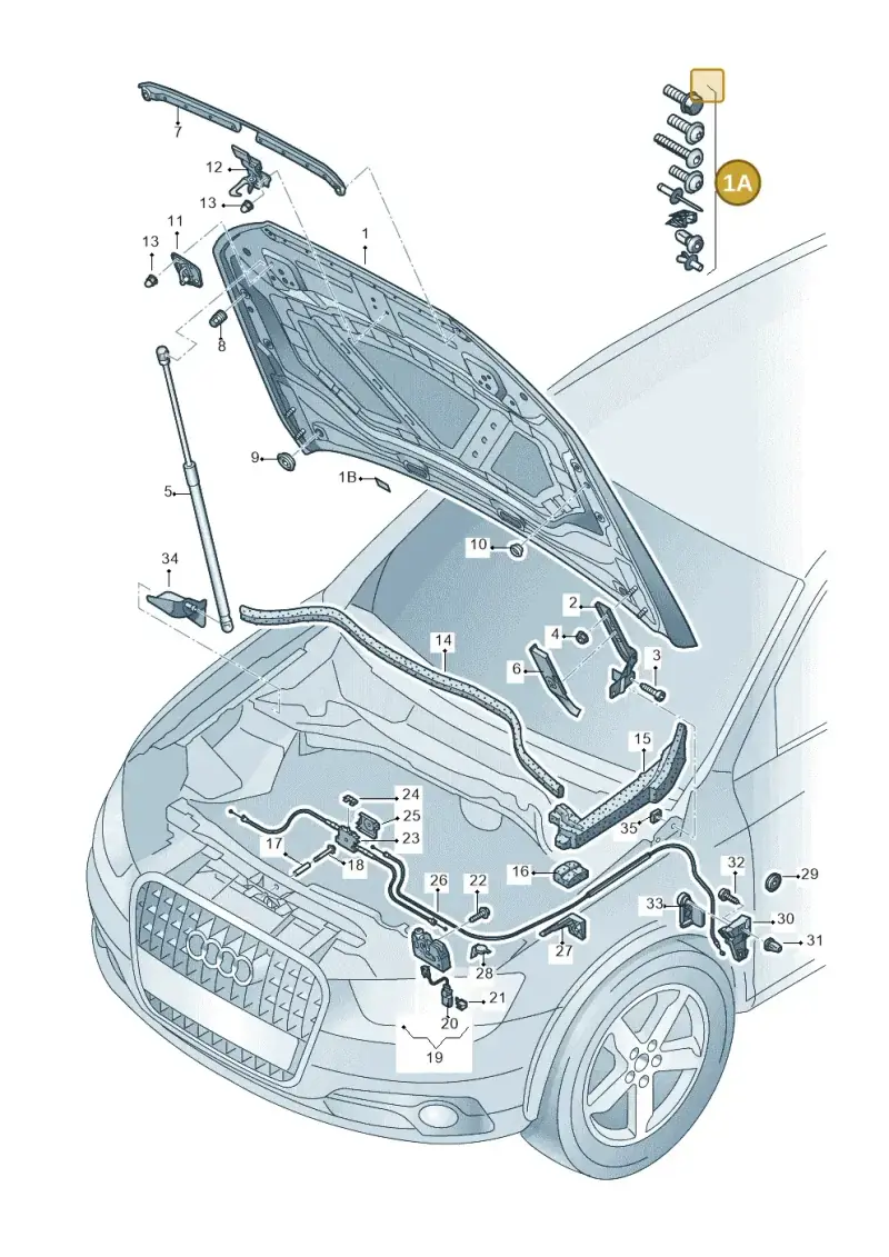 8U0098615A — Audi Q3 1.4 (2016-) diagram 728823000, position 1A