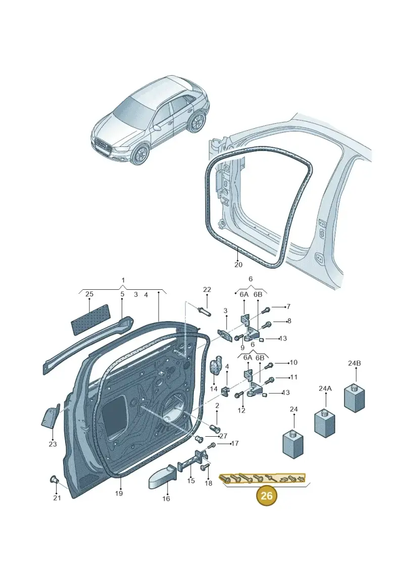 8U0098619A — Audi Q3 quattro 2.0 (2016-2019) diagram 895831010, position 26