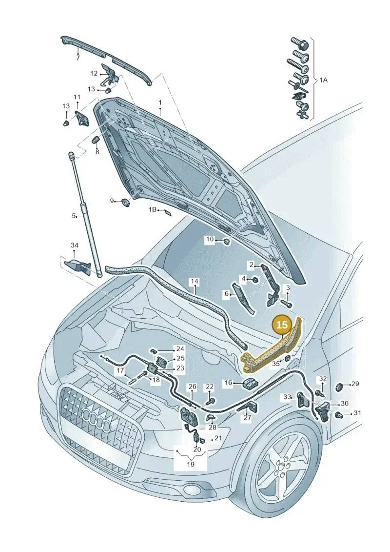 8U0821170 — Audi Q3 1.4 (2016-) diagram 728823000, position 15