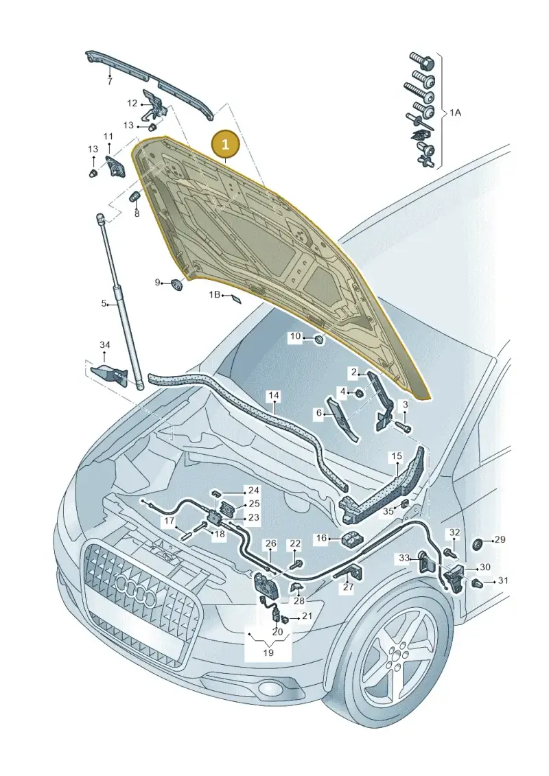 8U0823029B — Audi Q3 1.4 (2016-) diagram 728823000, position 1