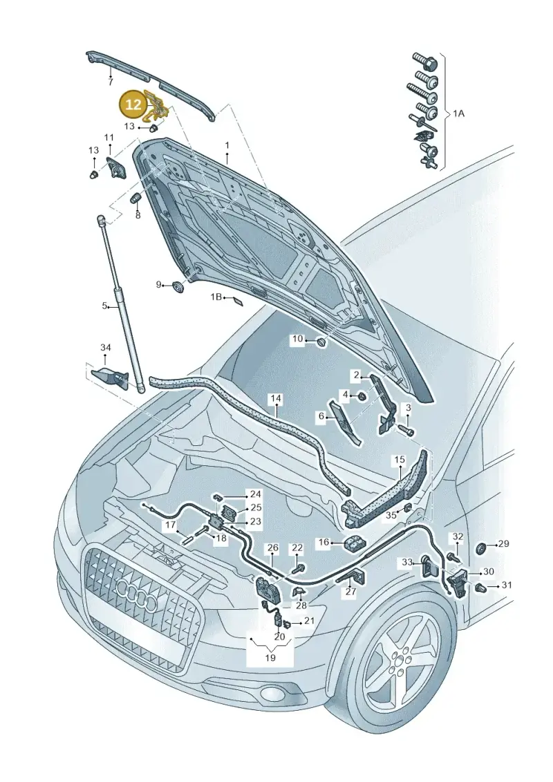8U0823480C — Audi Q3 1.4 (2016-) diagram 728823000, position 12