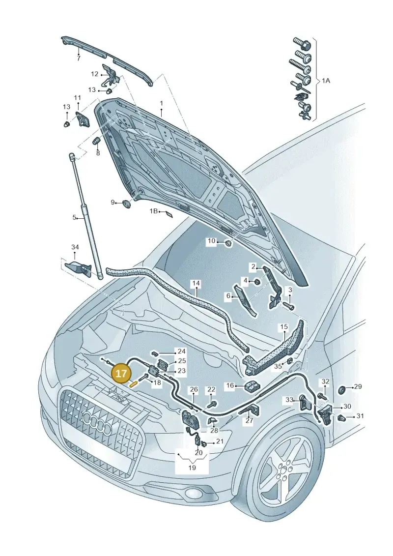 8U0823485B — Audi Q3 1.4 (2016-) diagram 728823000, position 17