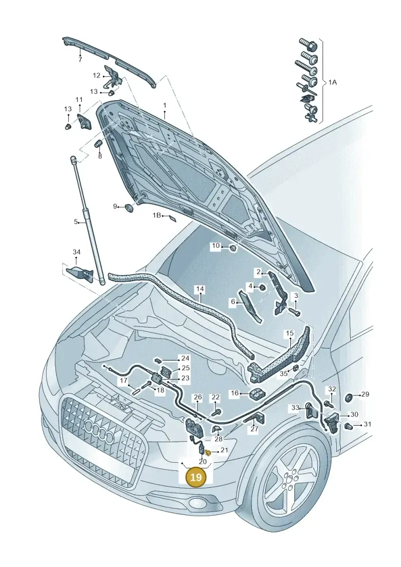 8U0823509A — Audi Q3 1.4 (2016-) diagram 728823000, position 19