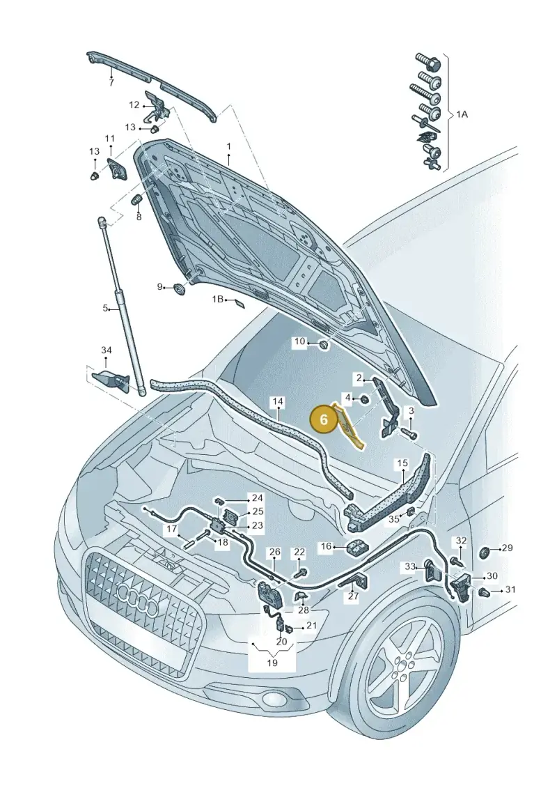 8U0823630 — Audi Q3 1.4 (2016-) diagram 728823000, position 6