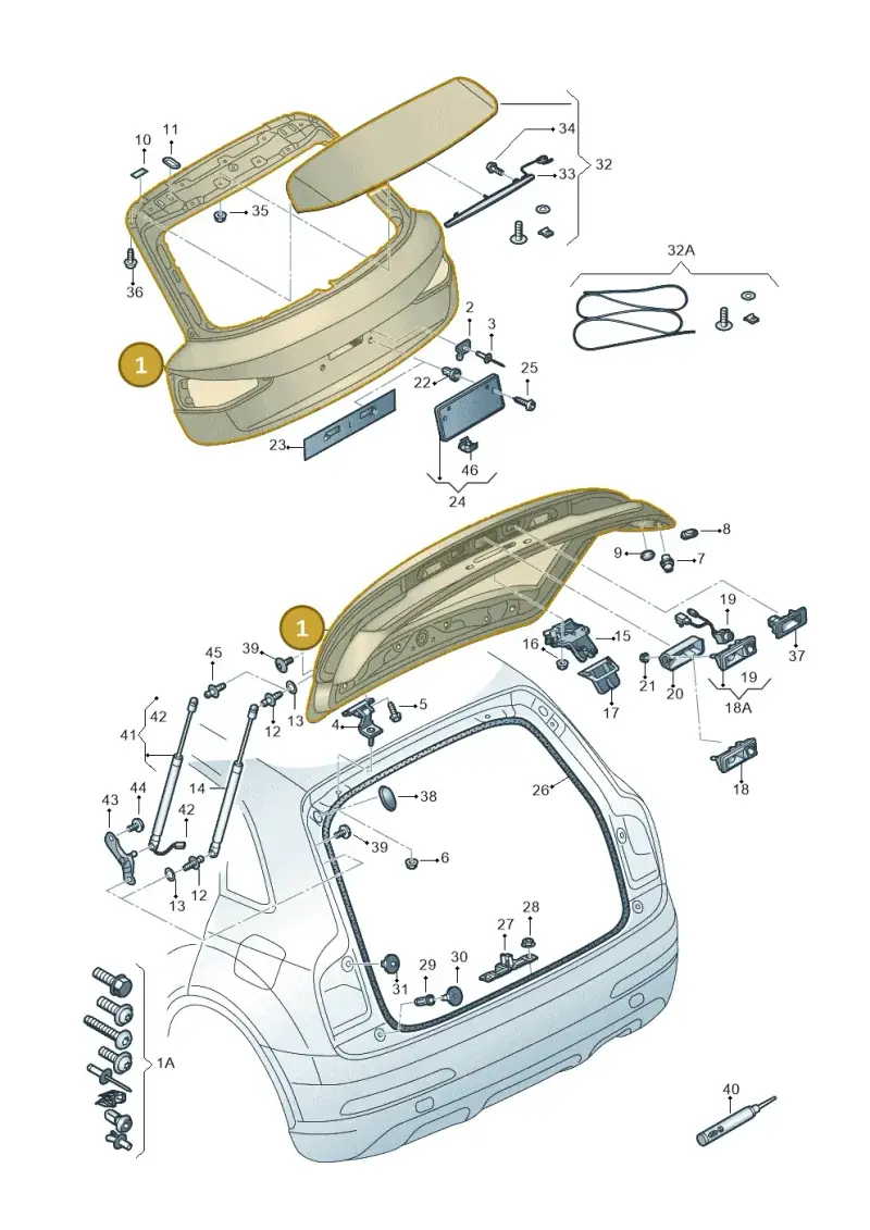 8U0827025B — Audi RS Q3 (2013-2018) diagram 764827000, position 1