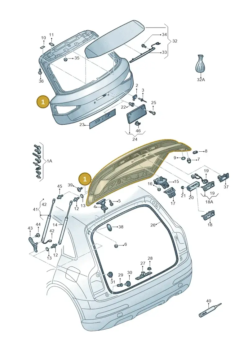 8U0827025B — Audi Q3 1.4 (2016-) diagram 728827000, position 1