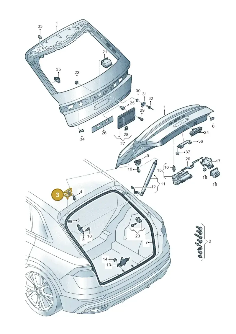 8U0827299F — Audi RS Q8 (2019-2025) diagram 429827000, position 3