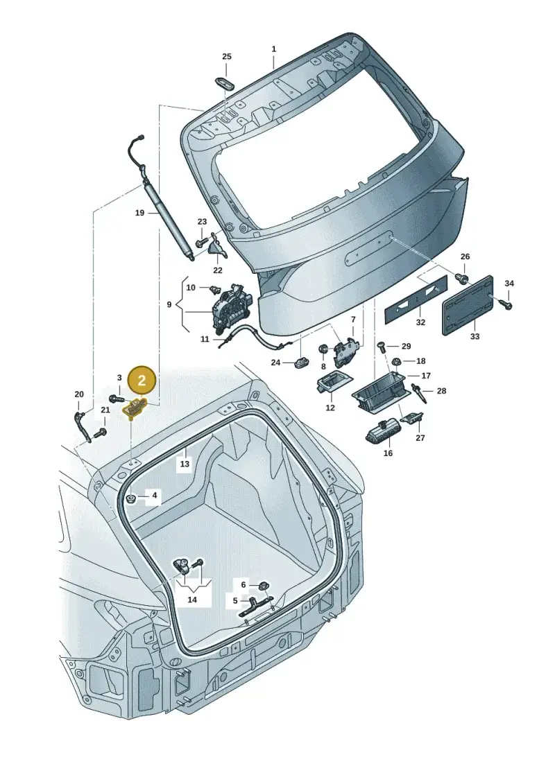 8U0827299F — Audi Q6 e-tron (2023-2025) diagram f5s827000, position 2