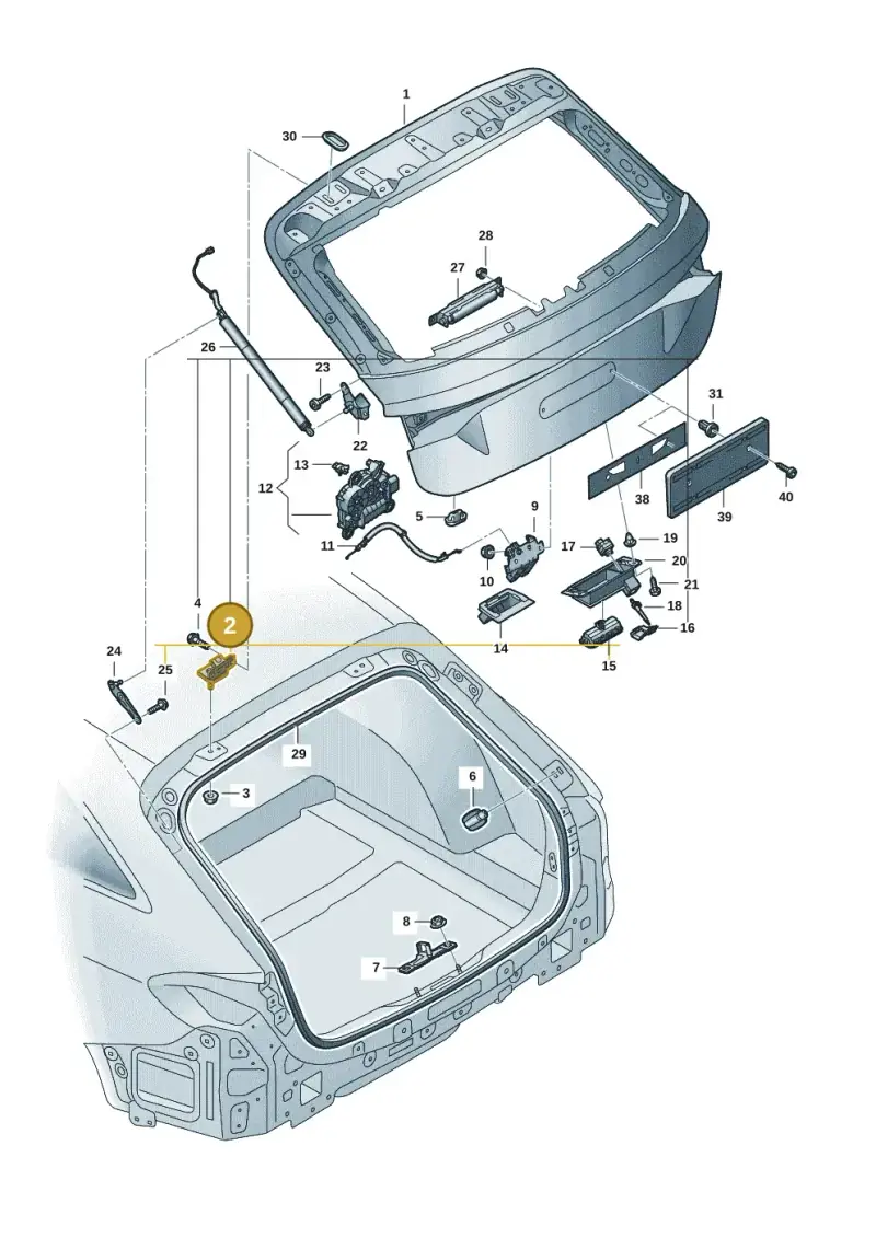 8U0827299F — Audi A5 Avant (2024-2025) diagram 8wk827000, position 2