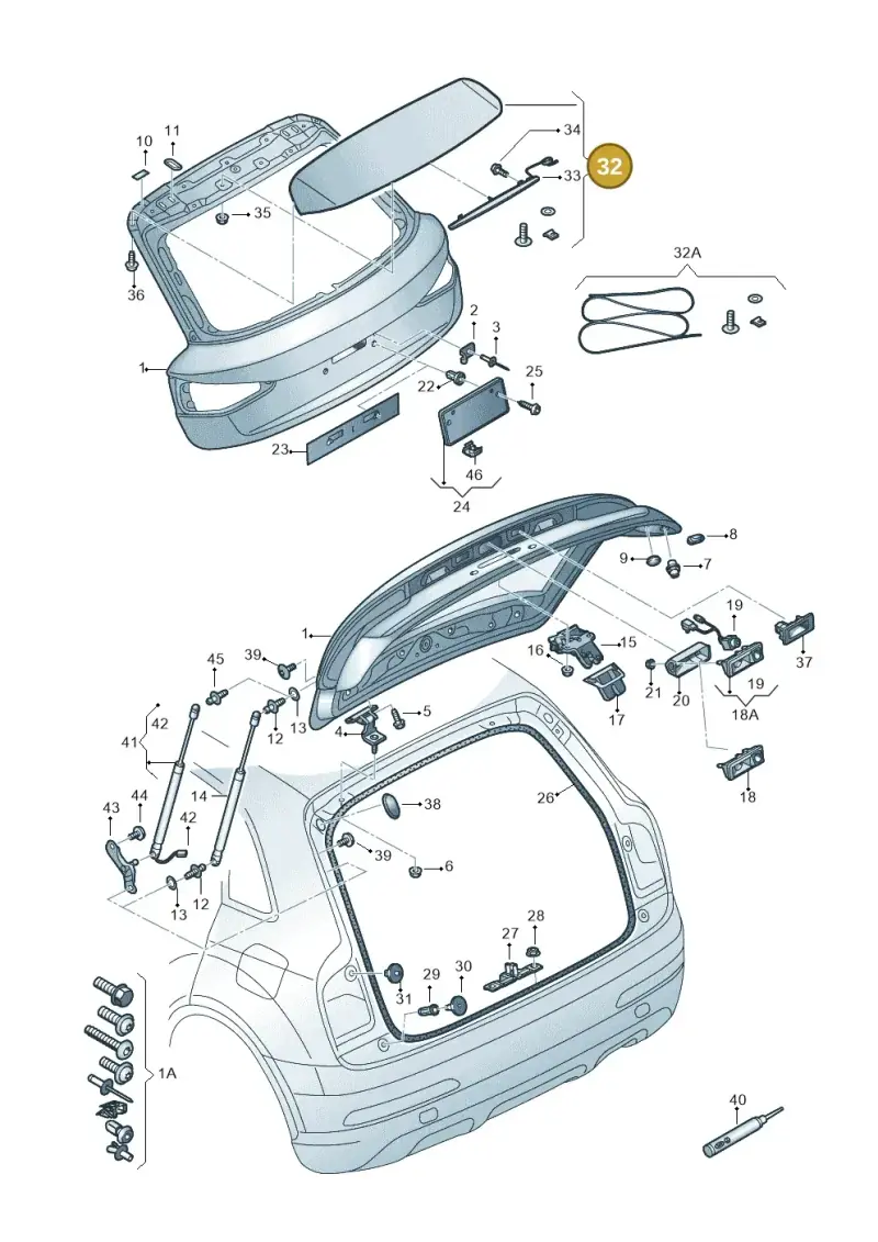 8U0827933LGRU — Audi RS Q3 (2013-2018) diagram 764827000, position 32