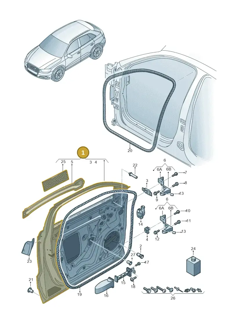 8U0831051C — Audi Q3 1.4 (2016-) diagram 855831100, position 1