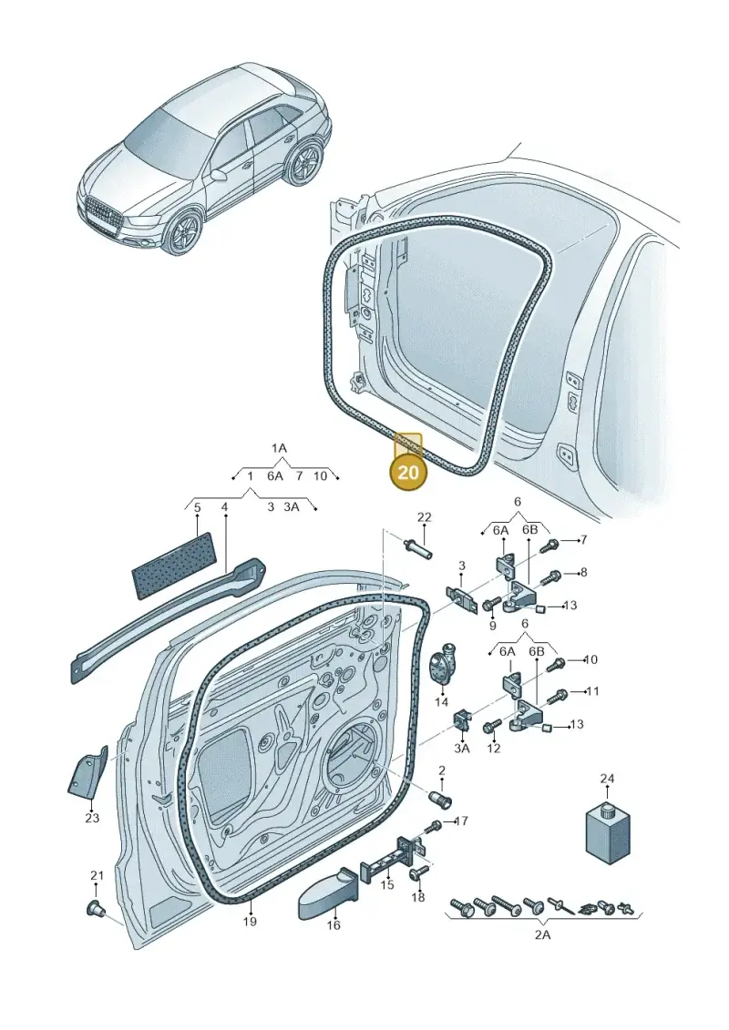 8U0831721A — Audi Q3 1.4 (2012-2016) diagram 728831100, position 20