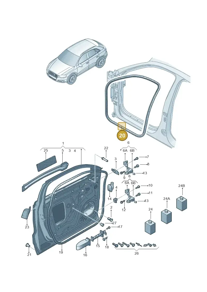 8U0831721A — Audi Q3 quattro 2.0 (2016-2019) diagram 895831010, position 20