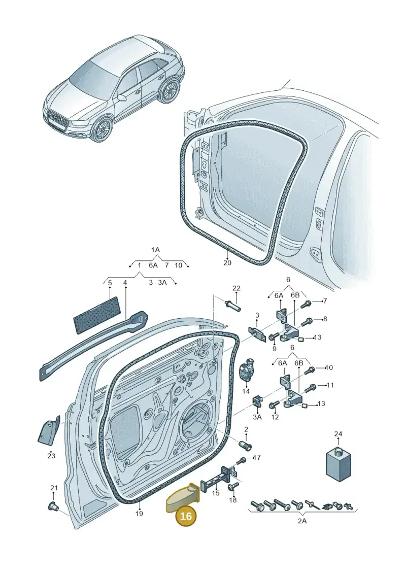8U0837267 — Audi Q3 1.4 (2012-2016) diagram 728831100, position 16