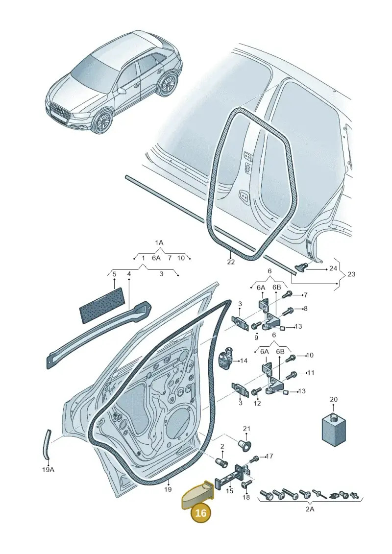 8U0837267 — Audi Q3 1.4 (2012-2016) diagram 728833100, position 16