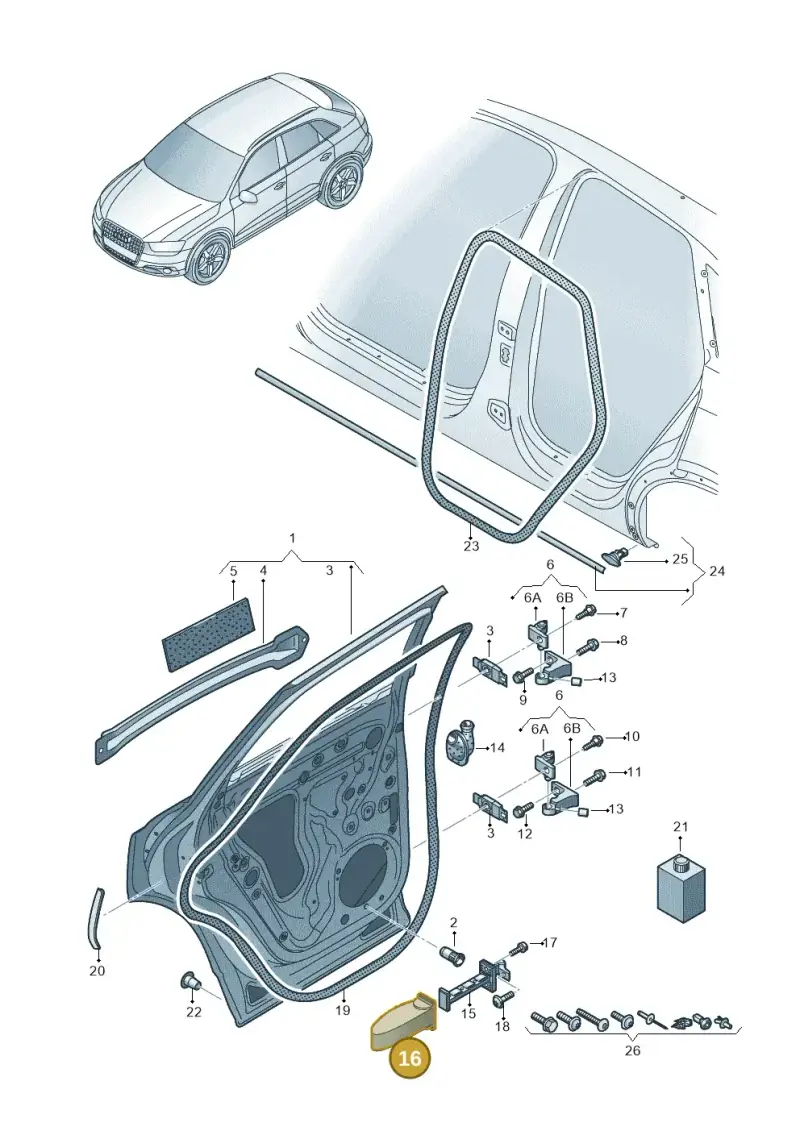 8U0837267 — Audi Q3 1.4 (2016-) diagram 855833100, position 16
